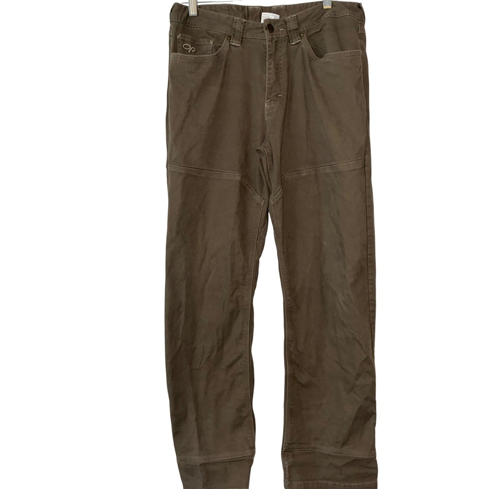 Outdoor Research Canvas Work Pants Mens 32x32 Brown Reinforced Knee Utility
